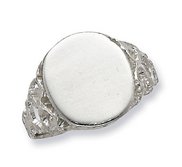 Sterling Silver Women s Round Signet Ring
