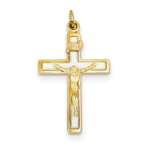 Sterling Silver Enamel   Vermeil INRI Crucifix Charm