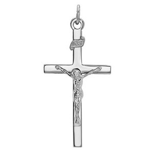 Sterling Silver High Polished Crucifix Pendant