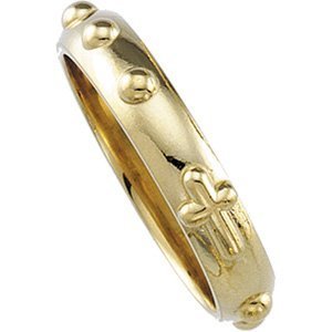 14K Yellow Gold Rosary Ring