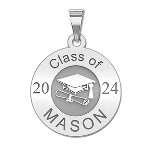 24 Personalized Round Graduation Charm