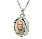 Sterling Silver Oval   Photo  Cremation Pendant