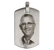Sterling Silver Dog Tag   Photo  Cremation Pendant