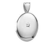 Platinum Oval Premium Weight   Genuine Diamond Locket