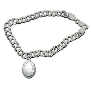 Sterling Silver Oval Locket Bracelet