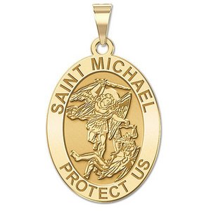 Saint Michael OVAL Religious Medal   EXCLUSIVE 