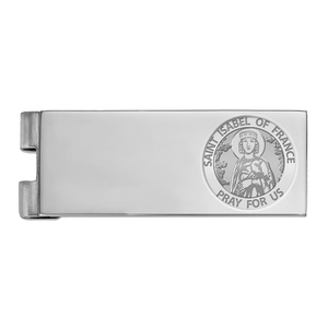 Stainless Steel Engravable Saint Isabel of France Money Clip