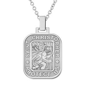 Saint Christopher Rectangle Religious Medal   EXCLUSIVE 