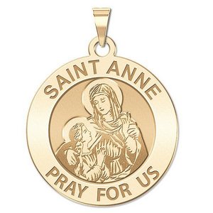 Saint Anne Round Religious Medal  EXCLUSIVE 