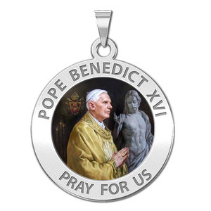 Pope Benedict XVI Round Religious Color Medal  EXCLUSIVE 