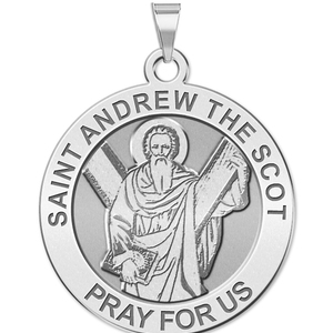 Saint Andrew the Scot Round Religious Medal  EXCLUSIVE 