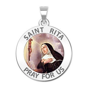 Saint Rita Religious Medal Color  EXCLUSIVE 