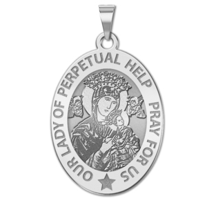 Our Lady of Perpetual Help Religious Medal  OVAL  EXCLUSIVE 