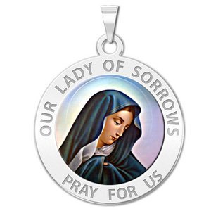 Our Lady of Sorrows Religious Medal  Color EXCLUSIVE 