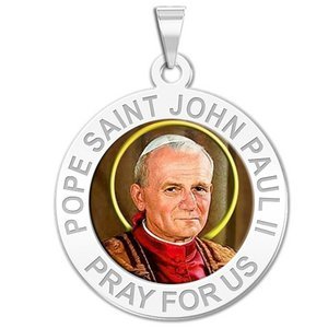 Pope Saint John Paul II Religious Medal  Color EXCLUSIVE 