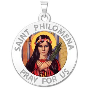 Saint Philomena Round Medal  Color EXCLUSIVE 