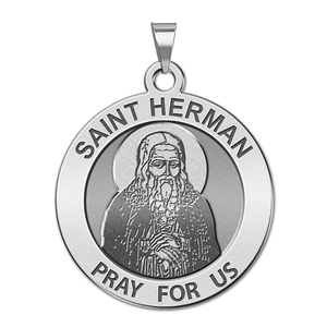 Saint Herman Round Religious Medal  EXCLUSIVE 