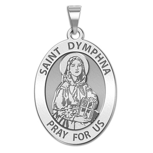Saint Dymphna Oval Religious Medal  EXCLUSIVE 