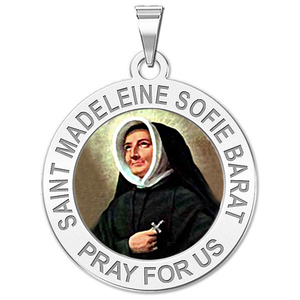 Saint Madeleine Sofie Barat Round Religious Medal Color