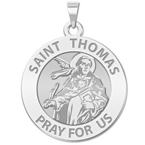 Saint Thomas Aquinas Round Religious Medal   EXCLUSIVE 