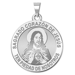 Sagrado Corazon de Jesus Medalla religiosa redonda
