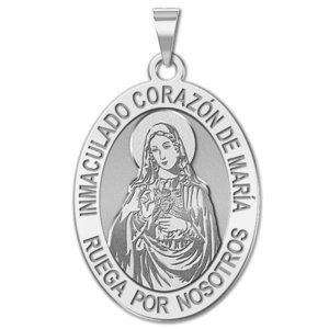Corazon Inmaculado de Maria Medalla religiosa oval