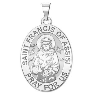Saint Francis of Assisi Oval Religious Medal   EXCLUSIVE 