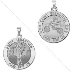 Motocross   Saint Sebastian Doubledside Sports Religious Medal  EXCLUSIVE 