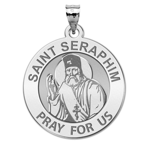 Saint Seraphim Round Religious Medal   EXCLUSIVE 