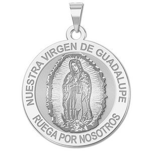 Nuestra Virgen De Guadalupe Round Religious Medal   EXCLUSIVE 