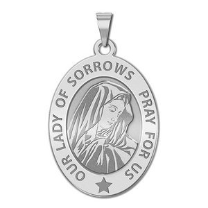 Our Lady of Sorrows Religious Medal  OVAL  EXCLUSIVE 