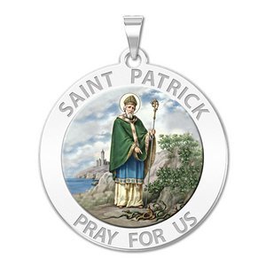 Saint Patrick Religious Medal  Color EXCLUSIVE 