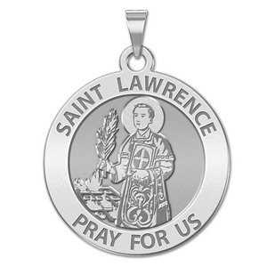 Saint Lawrence of Rome Religious Medal   EXCLUSIVE 