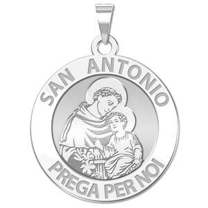 Saint Anthony ITALIAN Round Religious Medal  EXCLUSIVE 