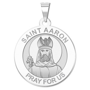 Saint Aaron Round Religious Medal  EXCLUSIVE 
