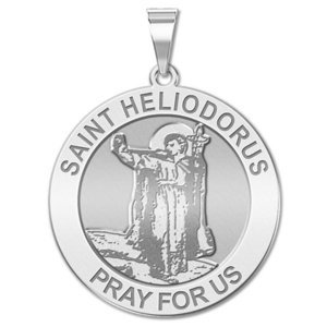 Saint Heliodorus Round Religious Medal   EXCLUSIVE 