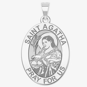 Saint Agatha Religious Oval Medal   EXCLUSIVE 