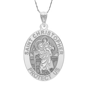 Saint Christopher OVAL Religious Medal   EXCLUSIVE 