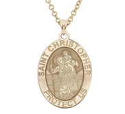 Saint Christopher OVAL Religious Medal   EXCLUSIVE 