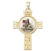 Saint George Cross Religious Medal   Color EXCLUSIVE 