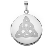 Sterling Silver Round Celtic Trinity Picture Locket