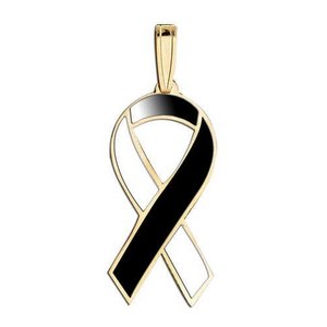 Awareness Ribbon Black and White Color Charm