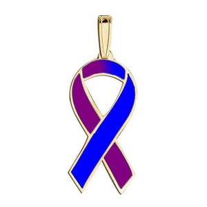 Awareness Ribbon Purple   Blue Color Charm