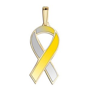 Awareness Ribbon Gold and Silver Color Charm