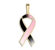 Awareness Ribbon Black and Pink Color Charm