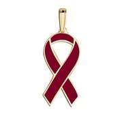 Awareness Ribbon Cranberry Color Charm