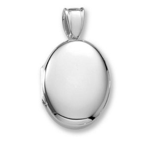 18k Premium Weight White Gold Oval Picture Locket Jewelry