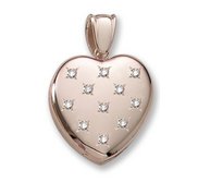 18k Premium Weight Yellow Gold Diamond Heart Locket