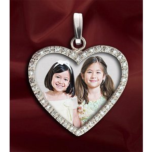 Diamond Heart Photo Pendant Picture Charm