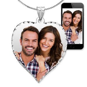 Sterling Silver Valentine s Day Photo Engraved Heart Package